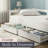 Solid Wood Twin Day Bed with Storage, White-138724383