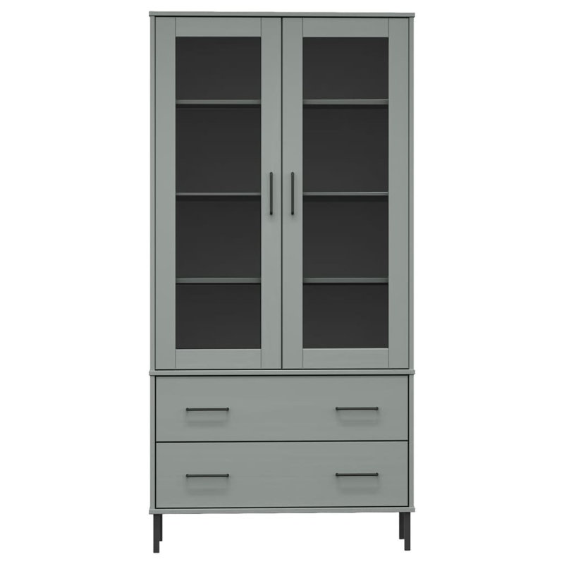Landowski 172.5cm H x 85cm W Solid Wood Standard Bookcase, Grey