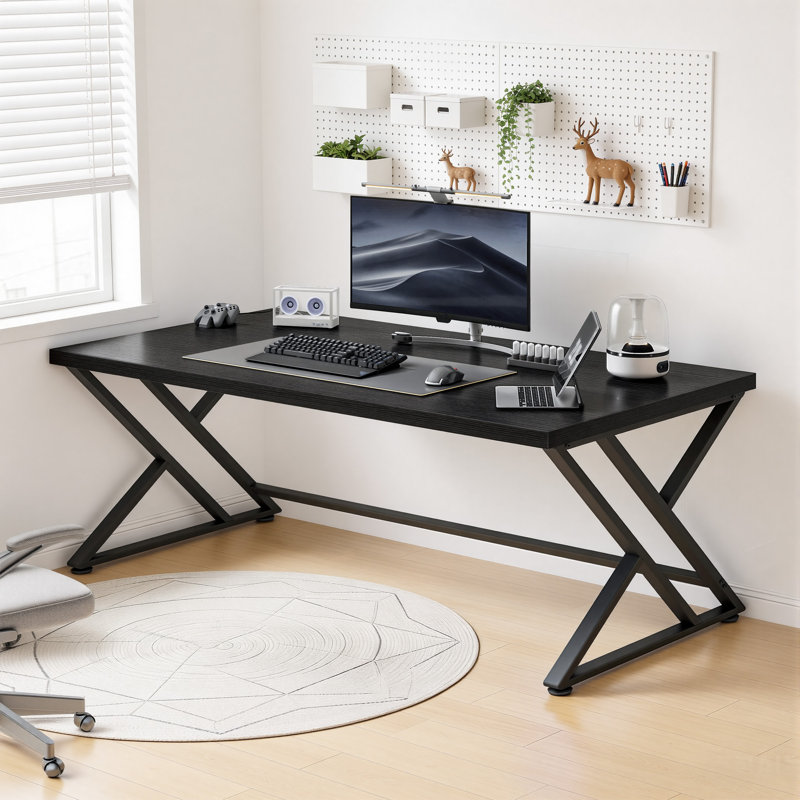 Kelleia Writing Desk, Black, 30.1" H x 60" W x 23.6" D