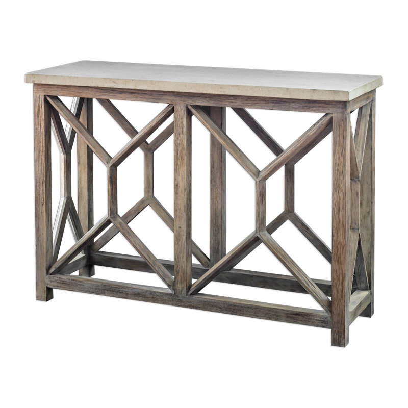 Charma 41'' Stone Top Console Table