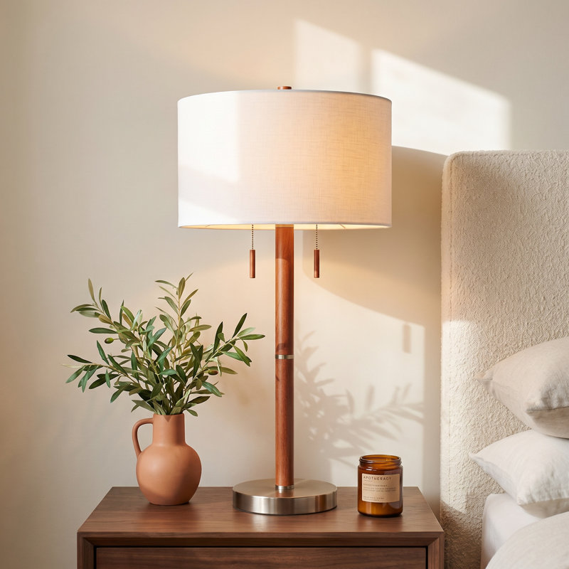 Geno Table Lamp without USB charging, Brushed Steel, White