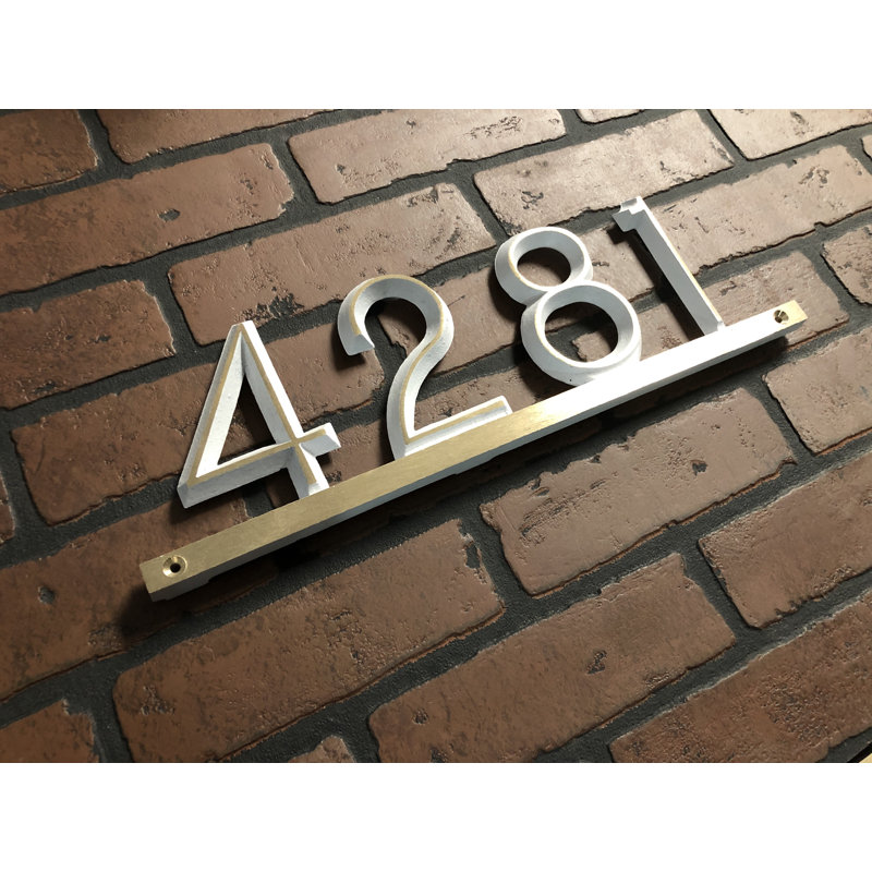 Plaque d’adresse murale sur 1 ligne modern bar, Blanc, Oui