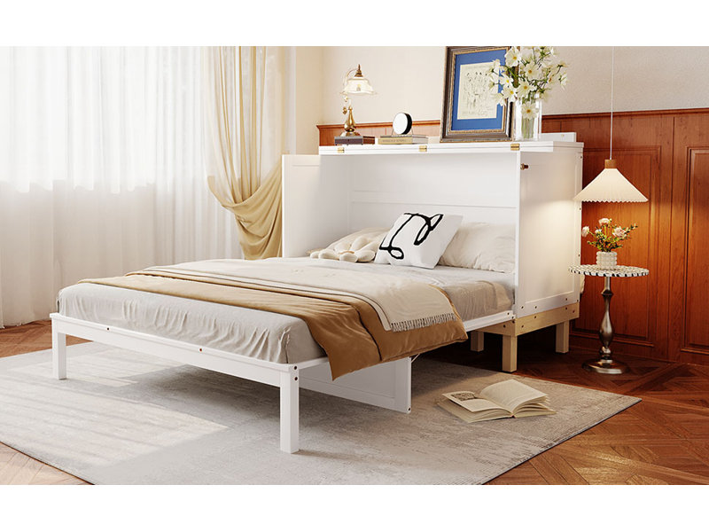 Queen Size Murphy Bed, White