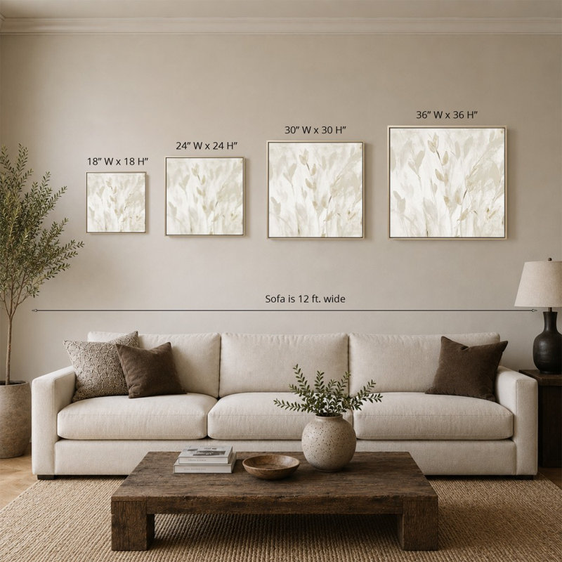 «Misty Taupe Leaves II» par Lanie Loreth - impression sur toile