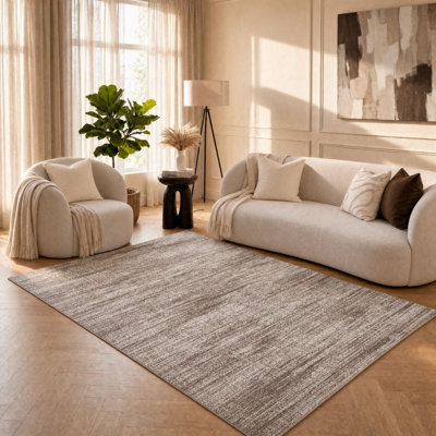 Montana Abstract Brown and Cream Area Rug