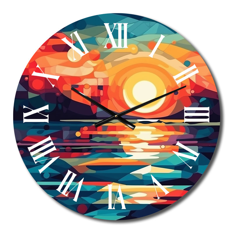 Horloge murale en métal Sunset On The Beach, Petit