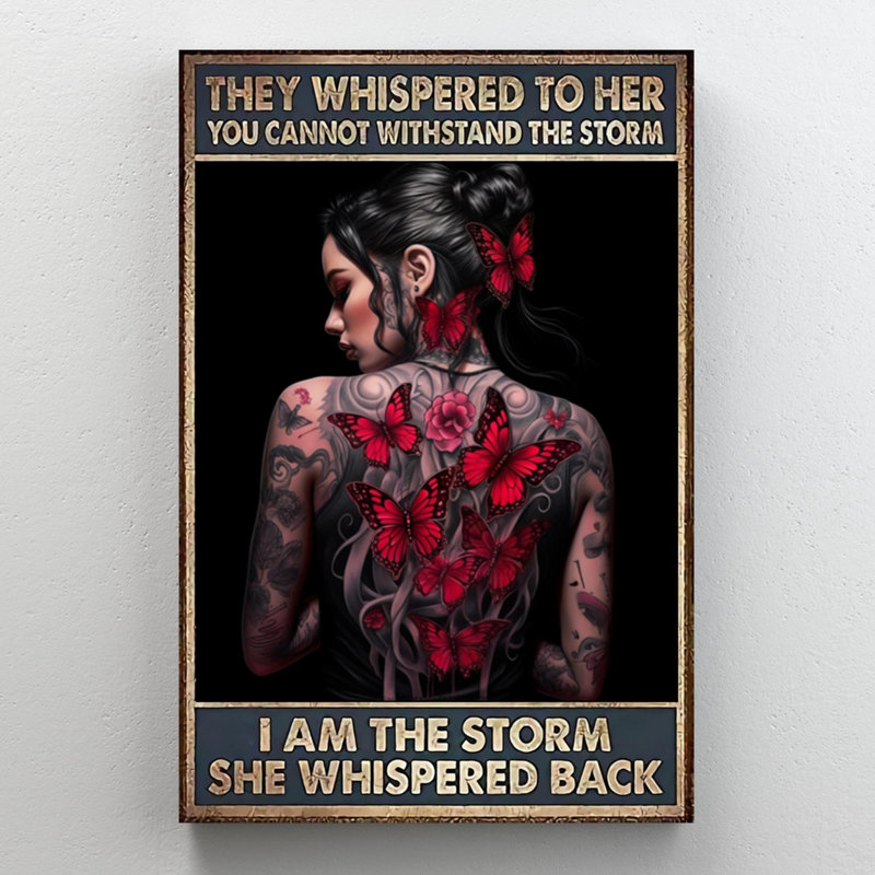 «Woman t Tatoo I Am The Storm», reproduction sur toile, H 36 po x l 24 po x P 1,25 po
