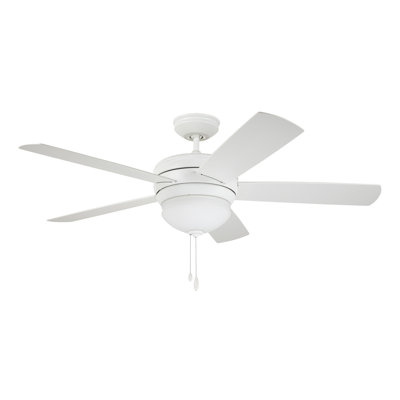 Ventilateur de plafond standard à 5 pales de 52 po avec chaîne de traction et ensemble d'éclairage inclus