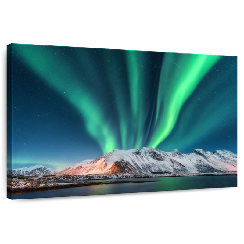 Alvord Lofoten Mountain Northern Lights, H 20 po x l 30 po