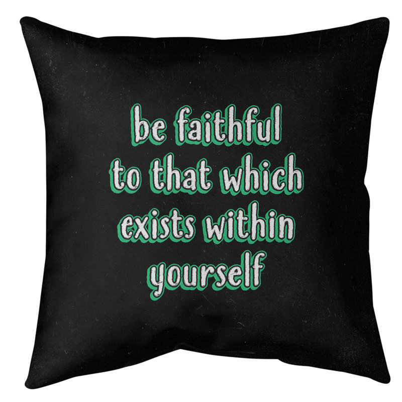 Coussin de sol be loyal to yourself, Vert, H 36 po x l 36 po