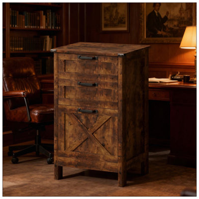 Vertical 3 Drawer File Cabinet Office Storage Home Office Practical