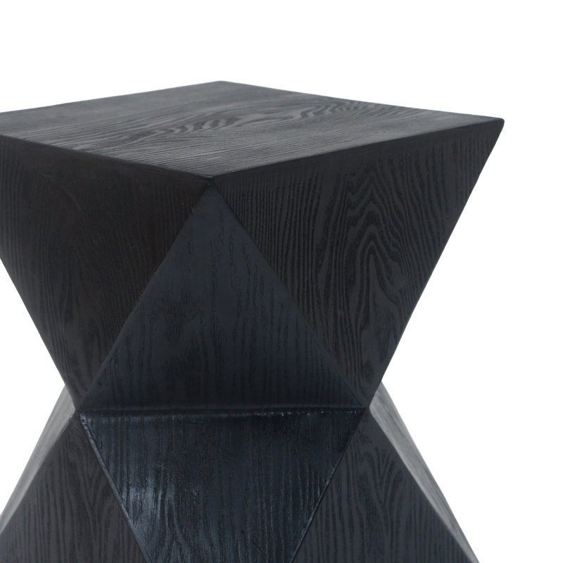 Table d'appoint en béton 14,25 po Prismatic Symmetry Black, Noir