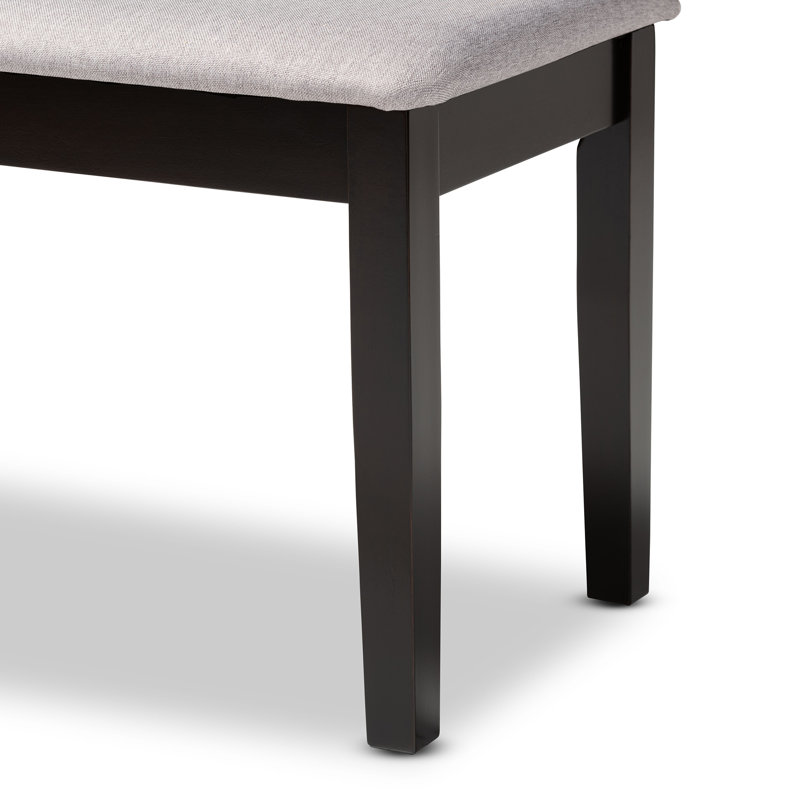 Polyester Upholstered Bench, Black, Grey
