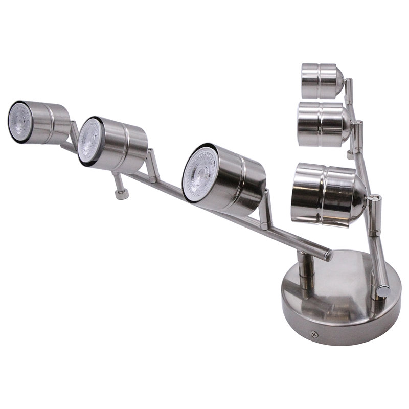 6-Light LED Dimmable Track Light with Rotatable Head