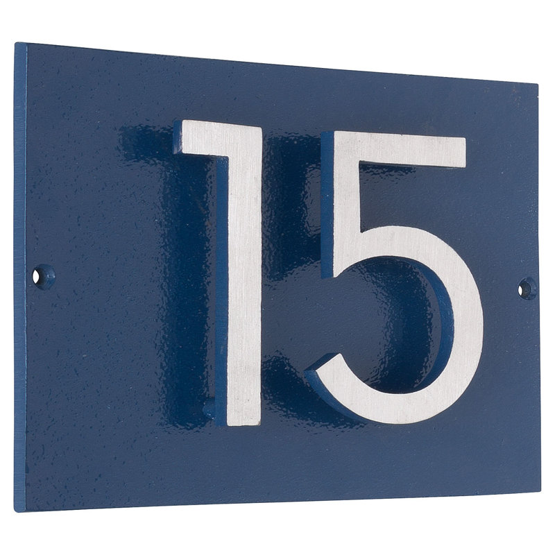 Rectangle Wall Plaque, Sea Blue/Satin Nickel Two Tone, Yes