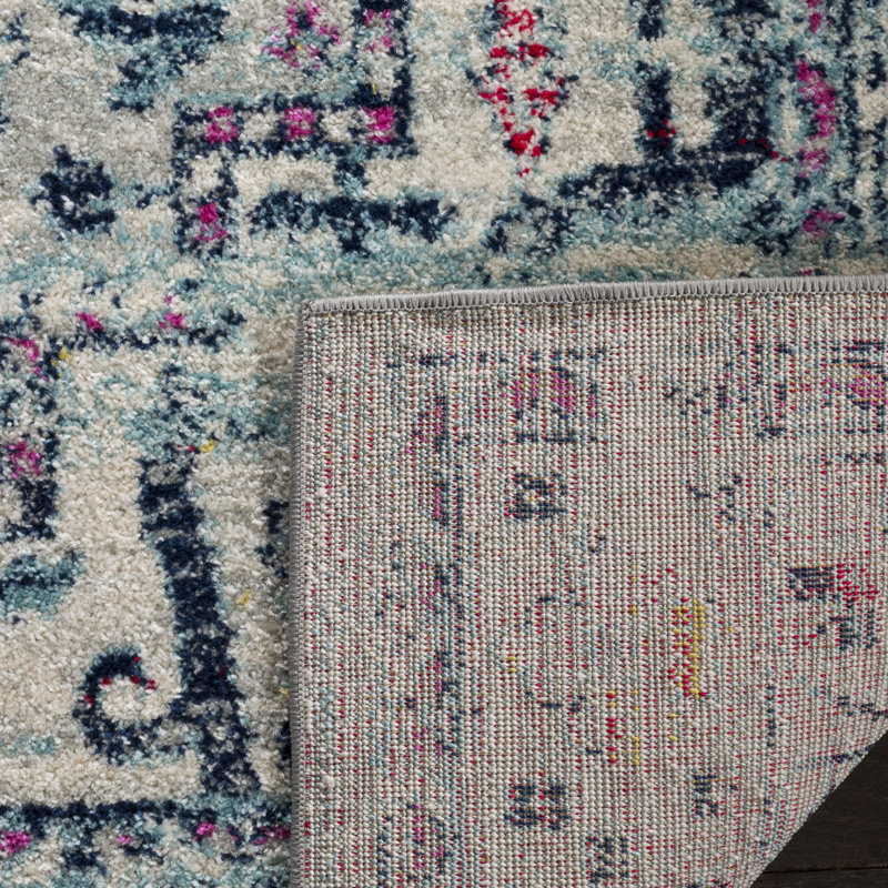 Christa Oriental Light Gray/Fuchsia Area Rug, Runner 2' x 8'