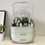 Large Makeup Storage Organizer,Cosmetics Display Case with 2-Layer Storage Box and Transparent Cover, (Mint Green)
