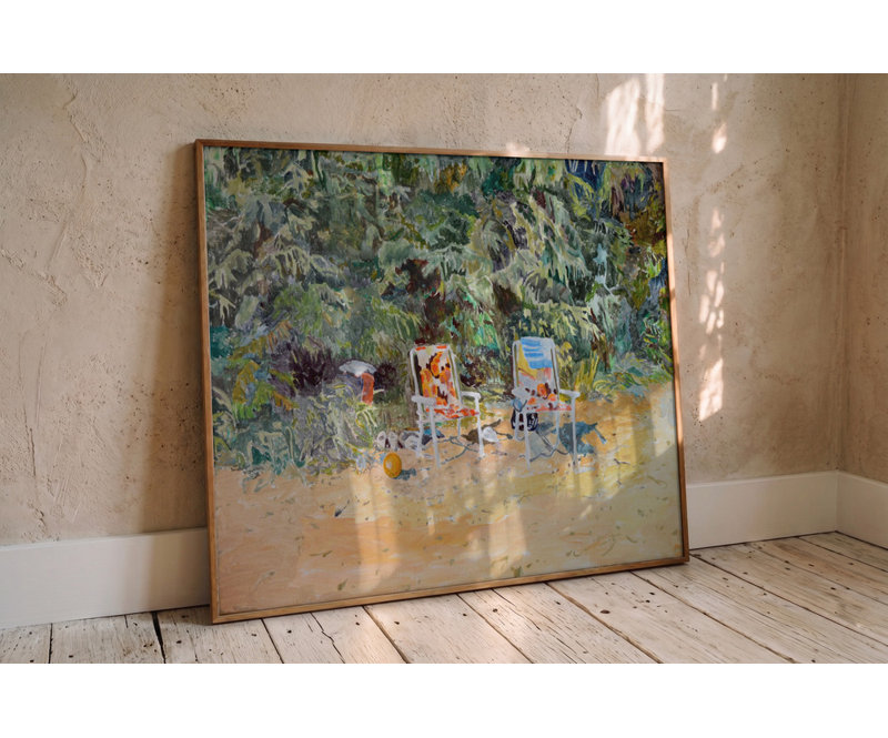 Summer Beach Chairs Print by Other Artist, 24 × 16, Framed Print, White