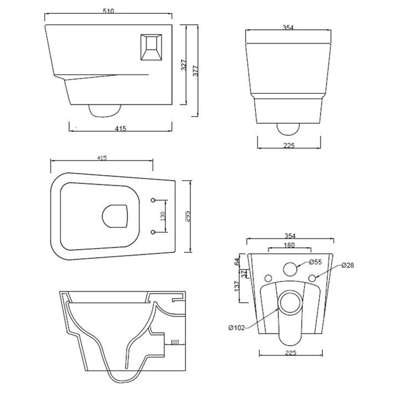 Braylon Wall Hung Toilet with Soft Close Seat