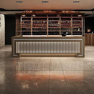 Bar Counter with Wine Storage & Cabinet, Reception Bar Table for Home & Commercial Use by Artistic Soul XKX Premium Furniture