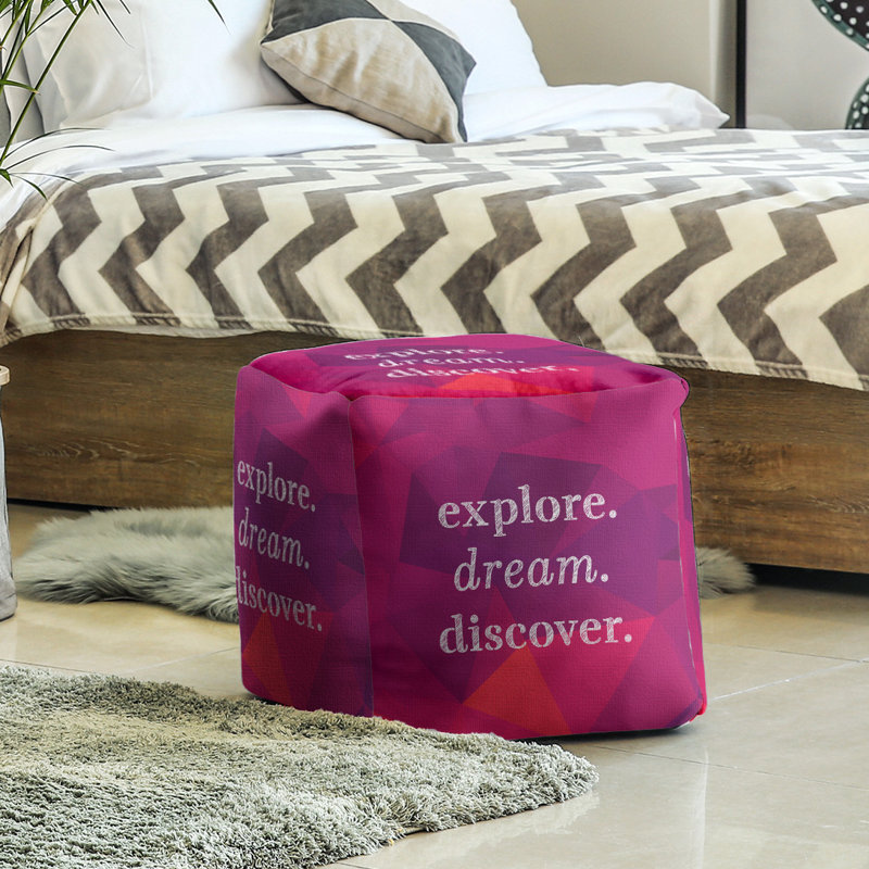 Upholstered Ottoman, Rubellite