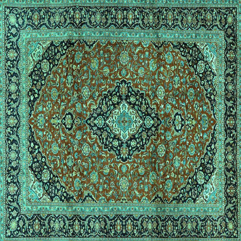 Tapis brun / vert, Carré 8 pi