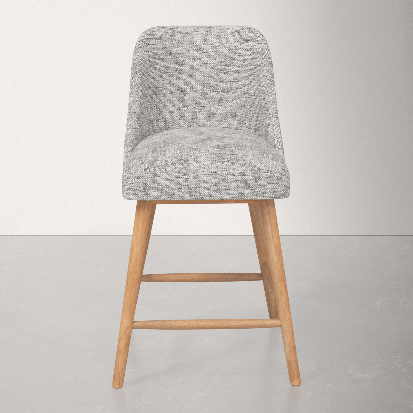 Gallie Stool, Natural Wood, Counter Stool (27" Seat Height), Milsap Spray Sustain® Tweed