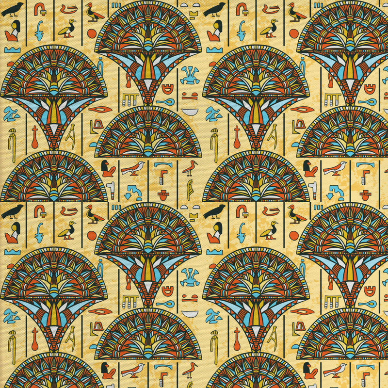 Tissu d’impression égyptienne, l 58 po x L 108 po