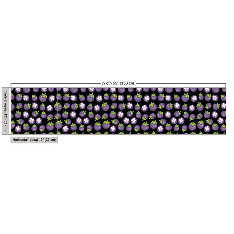 Charlonda Cartoonish Eggplants Flowers Multi-Purpose Fabric