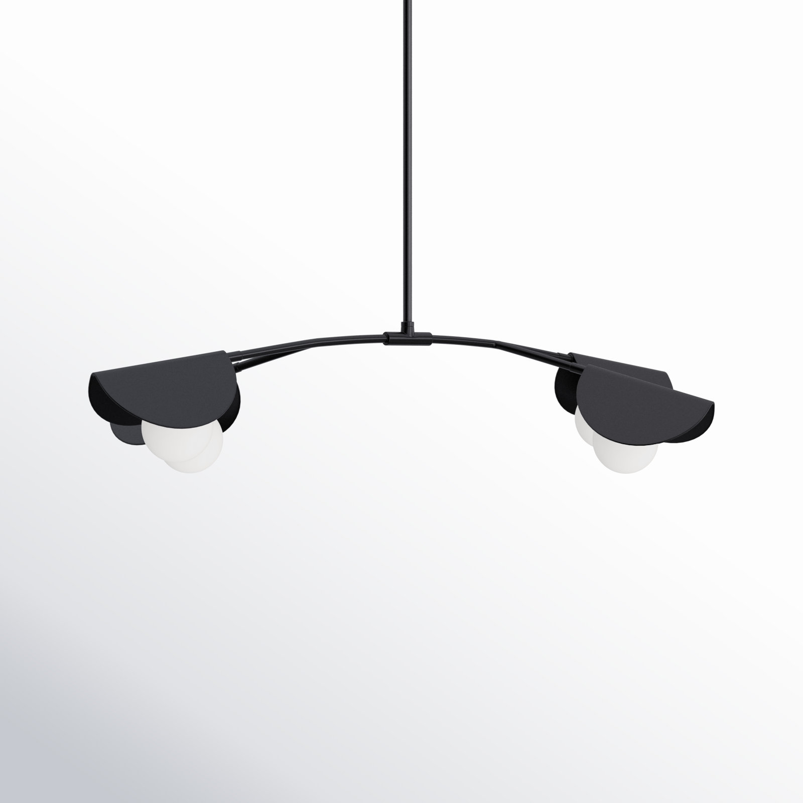 Gamora 4 Light Dimmable Pendant, Matte Black