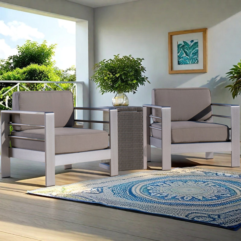 Aivery 2 - Person Patio Conversation Sets with Cushions