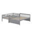 Lit simple superposé au dessus d'un lit double avec tiroirs et lit gigogne-225284639
