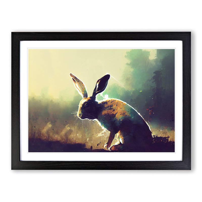 Hare Vol.3 Abstract - Single Picture Frame Print, Black Framed, 46cm H x 64cm W x 2cm D