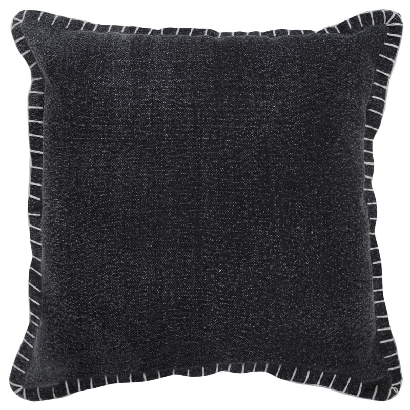 Housse de coussin Madison, Polyester, 20 po x 20 po, Noir de jais