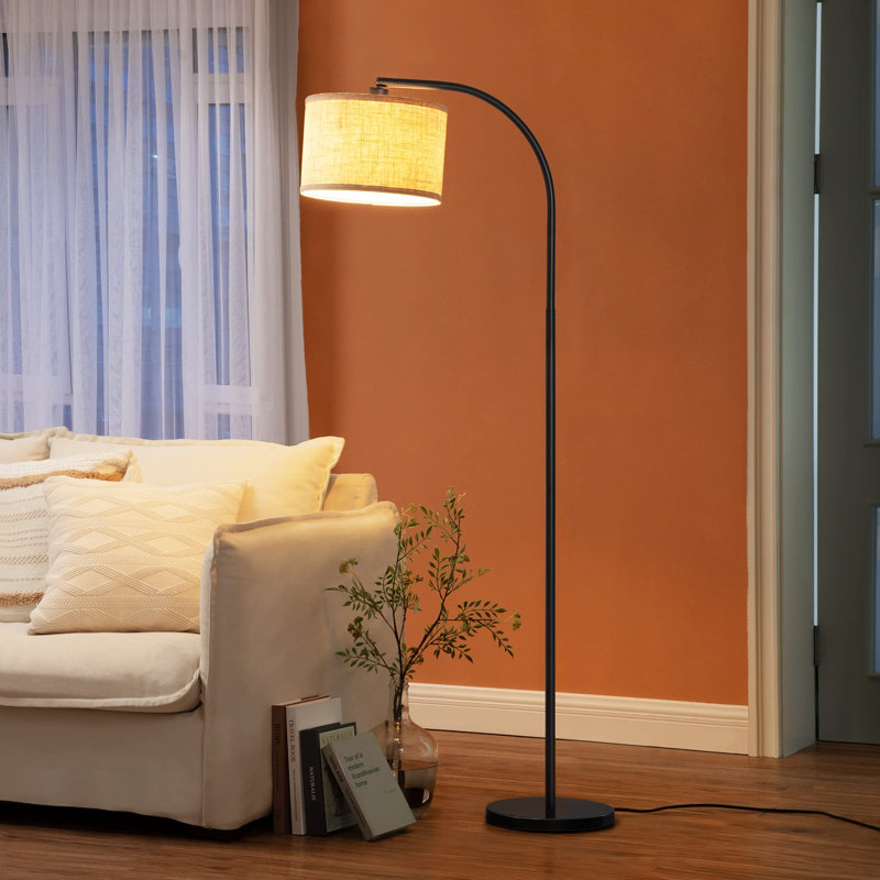 Amera 161cm Arched Floor Lamp, Black