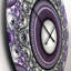 Horloge murale moderne à motif de fractale mauve avec cercles-287407736