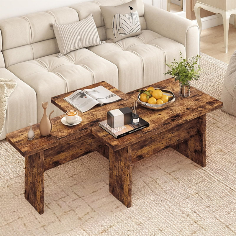 Coffee Table with Storage, Brown 