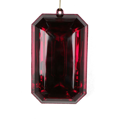 Vickerman 8" Rectangle Jewel Glitter Ornament, includes 2 pieces per bag