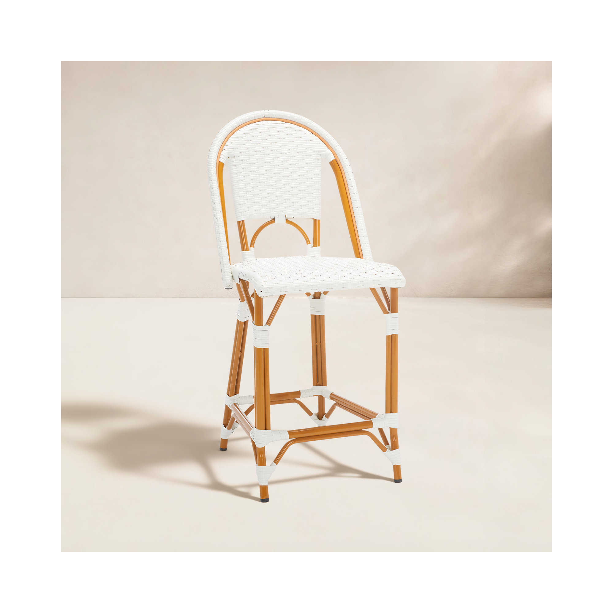Kesa California 25" Patio Counter Stool, White