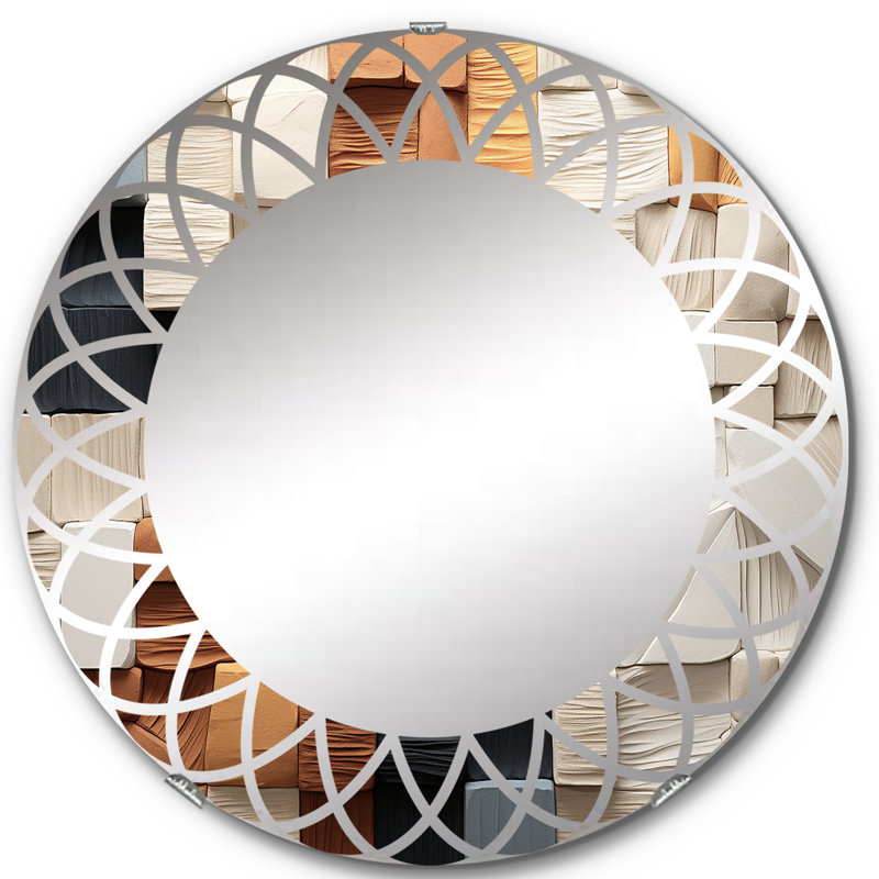 Flamoudi - Miroir mural moderne rond, 24 po x 24 po
