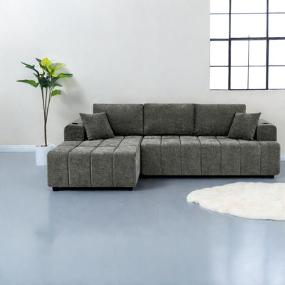 Canapé d'angle à compression, canapé moderne en chenille de 274 cm pour la maison