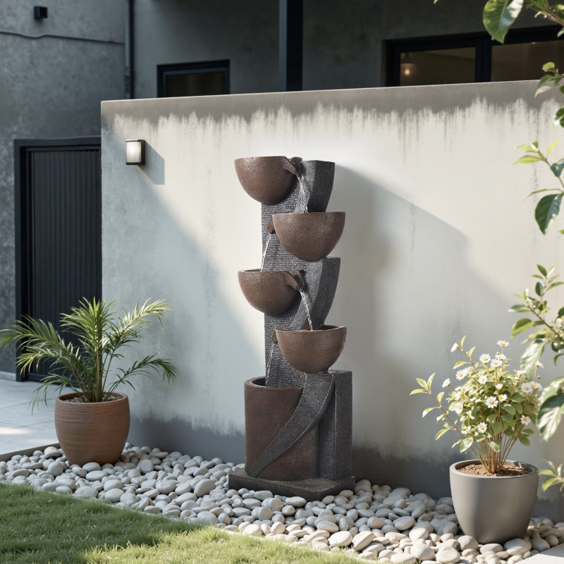Weather Resistant Waterfall Fountain with Lights