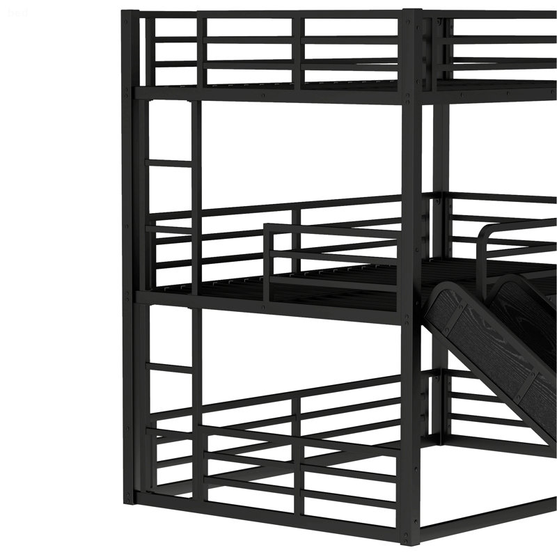 Triple Bunk Bed With Slide, Full