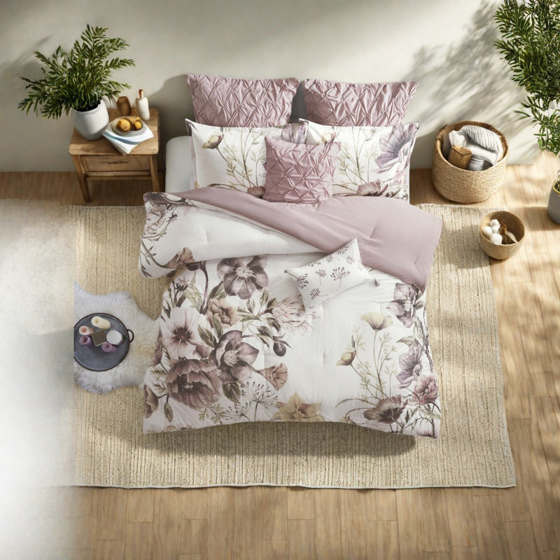 Ensemble de literie Elegant Blush, polyester hypoallergénique, chambre à coucher