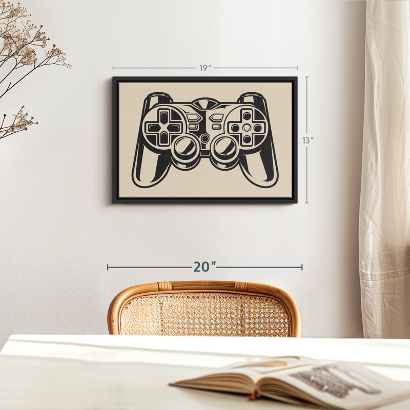 Illustration de contrôleur de jeu sur toile, H 13 po x l 19 po