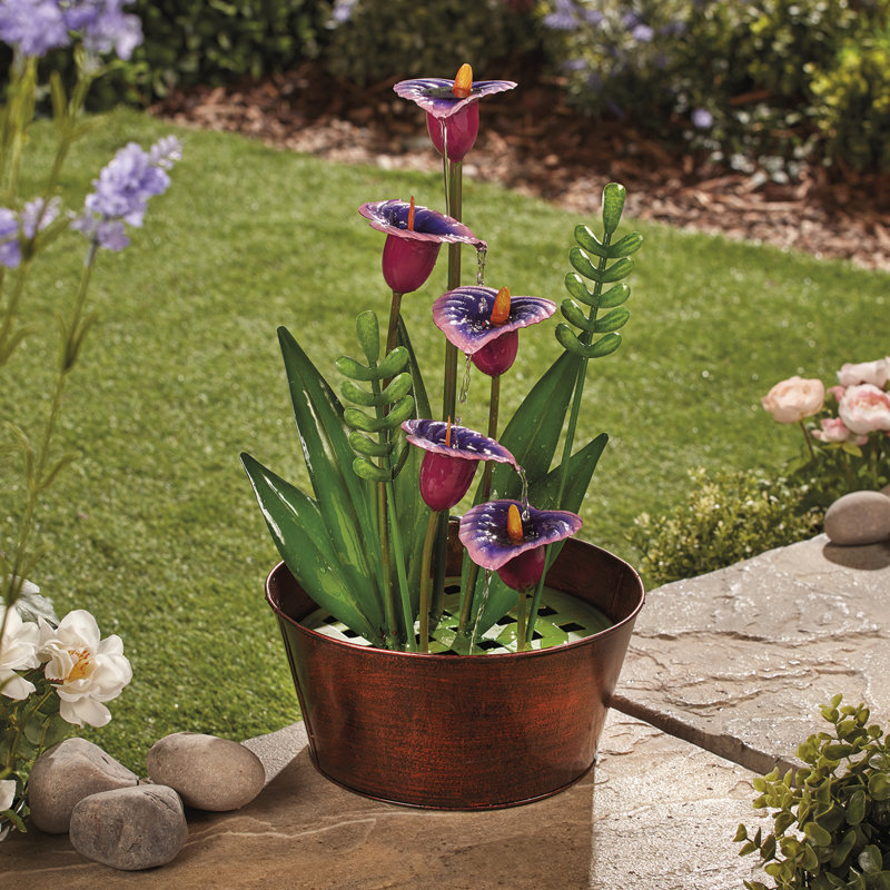 Outdoor Metal Weather Resistant Sculptural Fountain
