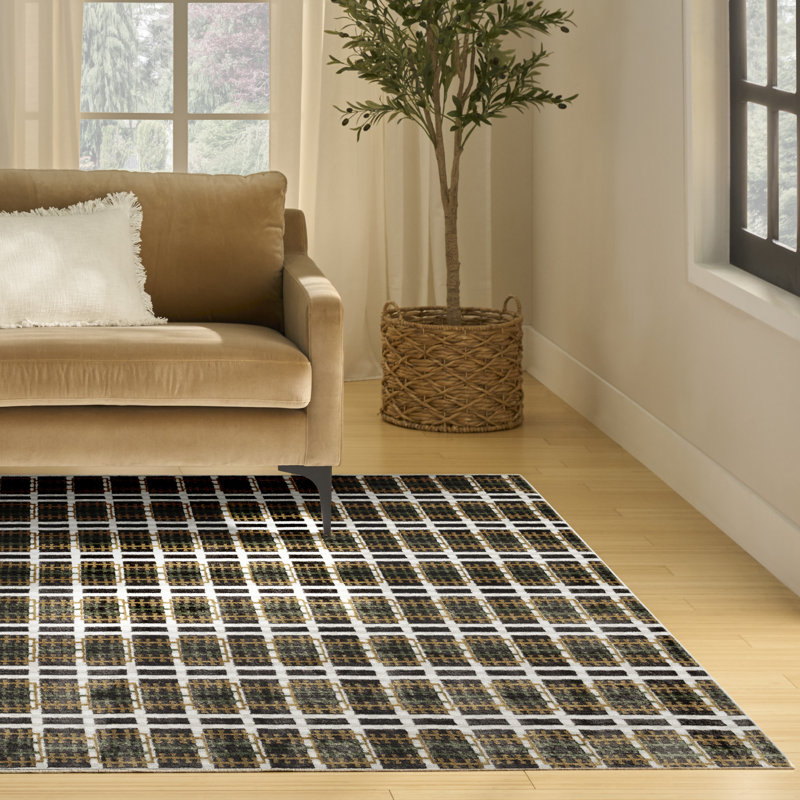 James Charcoal Multicolor Modern Indoor Rug, Rectangle 8' x 10'