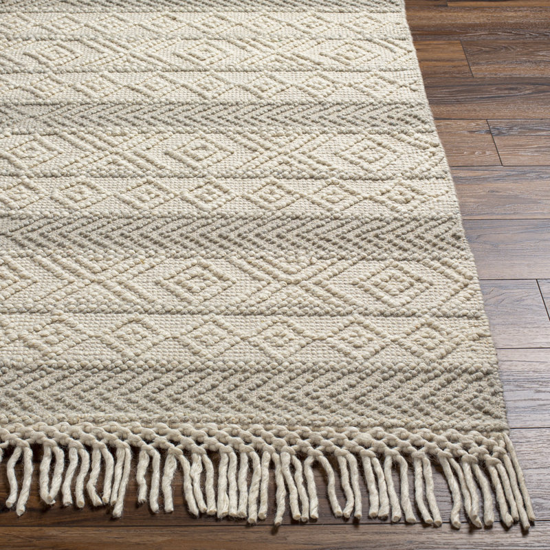 Anelisse Geometric Flatweave Area Rug in Beige/Taupe, Runner 2'3" x 7'6"