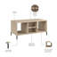 Table basse Sihi avec tablettes, centre de table spacieux, design élégant, rangement, meubles-116920879