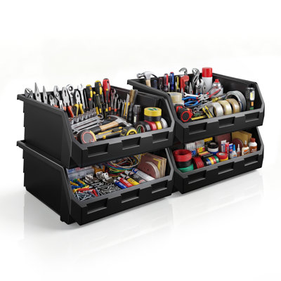 Ensemble de 4 bacs de rangement pour garage Sorbus